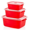 #W02-1520 Rectangle Storage Microfresh Pot 3-pc Set (case pack 12 pcs)