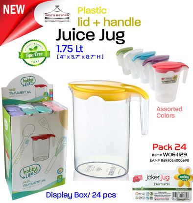 #W06-1129-CO Joker Juice Jug Plastic Pitcher 1.75 Lt (case pack 24 pcs)