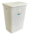 #W08-1075-SF.WHT Lace Style Laundry Hamper 57 Liters - Soft White (case pack 2 pcs)