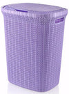 #W08-1076-LLC Knit Style Laundry Hamper 55 Liters - Lilac (case pack 2 pcs)
