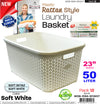 #W08-1094-SF.WHT Rattan Style Laundry Basket 50 Liters - Soft White (case pack 12 pcs)