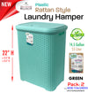 #W08-1106-PS.GRN Rattan Style Laundry Hamper 55 Liters - Pastel Green (case pack 2 pcs)