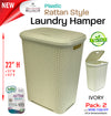 #W08-1106-IVY Rattan Style Laundry Hamper 55 Liters - Ivory (case pack 2 pcs)