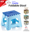 #W08-1410 Plastic Castle Foldable Stool No.1 Asst Colors (case pack 12 pcs)