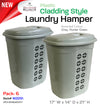 #W2291 Cladding Style Laundry Hamper 17"W x 21"H - Grey & Hunter Green (case pack 6 pcs)