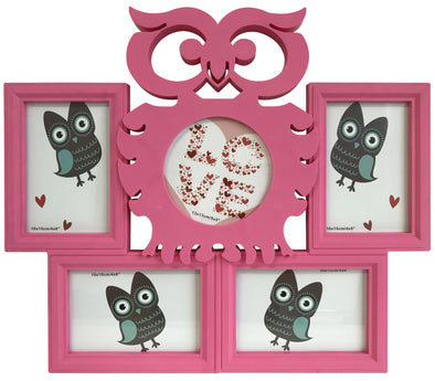 #W26507 Owl Collage Picture Frame - Asst Colors