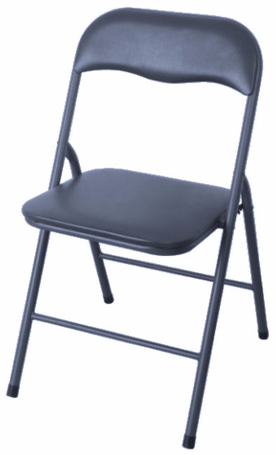 #1234-BK PVC & Cushion Folding Chairs - Black (Case pack 6 pcs)