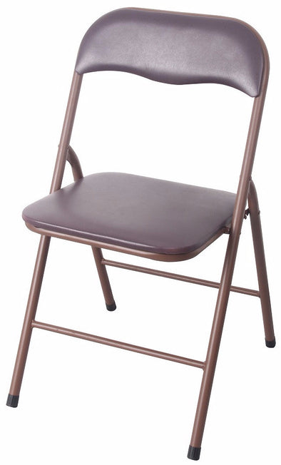 #1234-BR PVC & Cushion Folding Chair - Brown (Case pack 6 pcs)