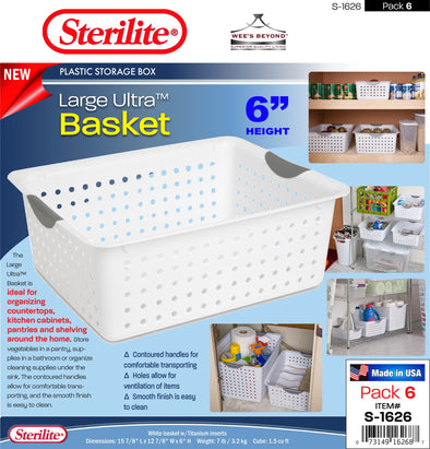 #S-1626 Sterilite Plastic Large Ultra Basket (case pack 6 pcs)