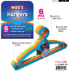 #2602-LD Plastic Hangers 6-pc Set Value Pack (case pack 36 set)