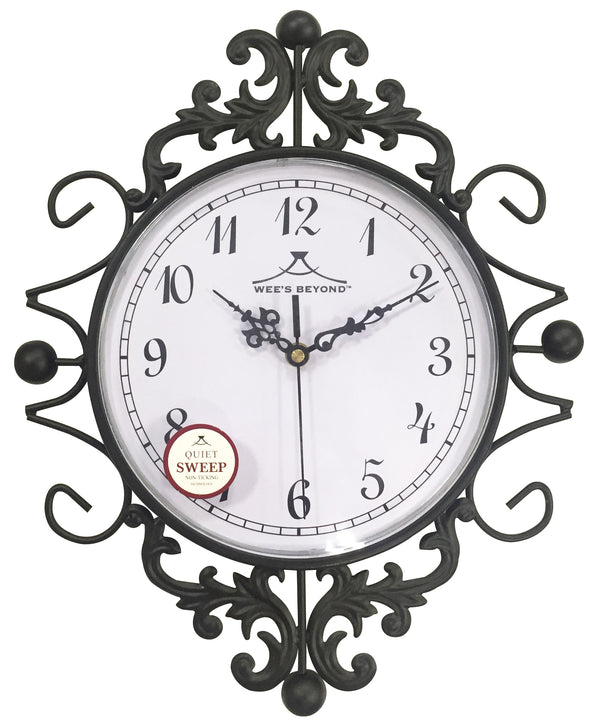 #2802-AG Wee's Beyond 13.75" Decorative Metal Wall Clock (case pack 6 pcs)