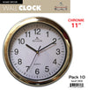 #2808-CHR Wee's Beyond 11" Chrome Decorative Wall Clock (case pack 10 pcs)