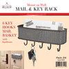 #3510 Wall Mounts Key Hooks Mail Basket (case pack 24 pcs)