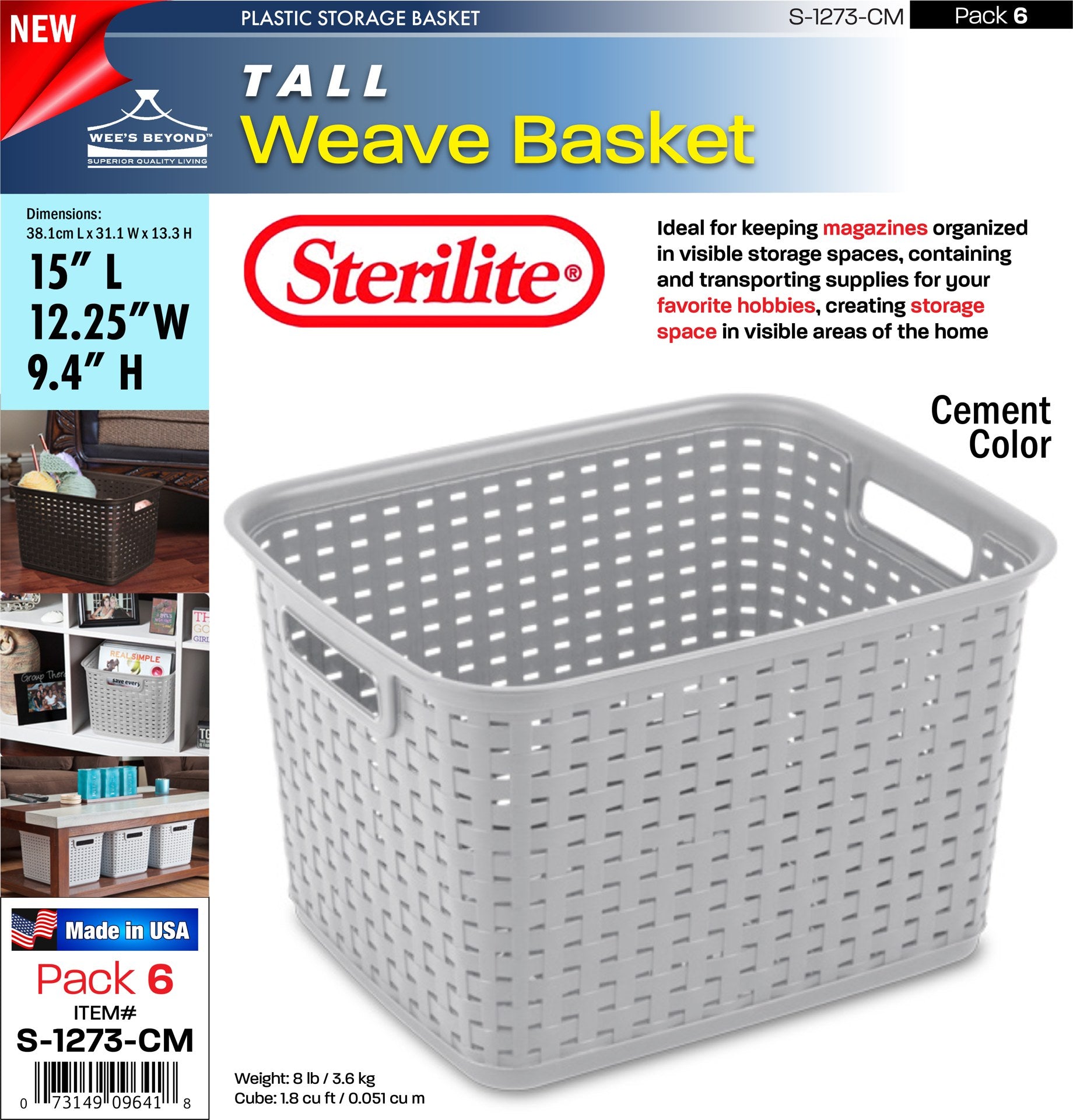 Sterilite Tall Weave Basket