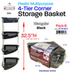 #3741-BLK Corner 4 Tier Storage Basket (case pack 4 pcs)