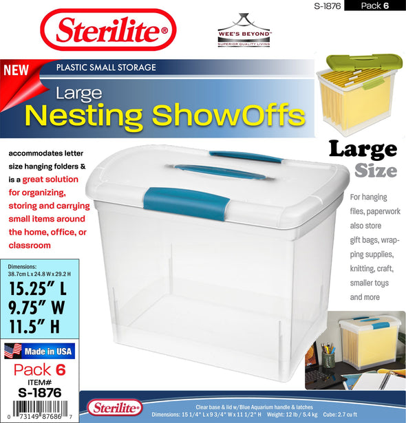 #S-1876 Sterilite Plastic Large Nesting ShowOffs (case pack 6 pcs)