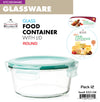 #5321-GR Glass Round Food Container w/Lid (case pack 12 pcs)
