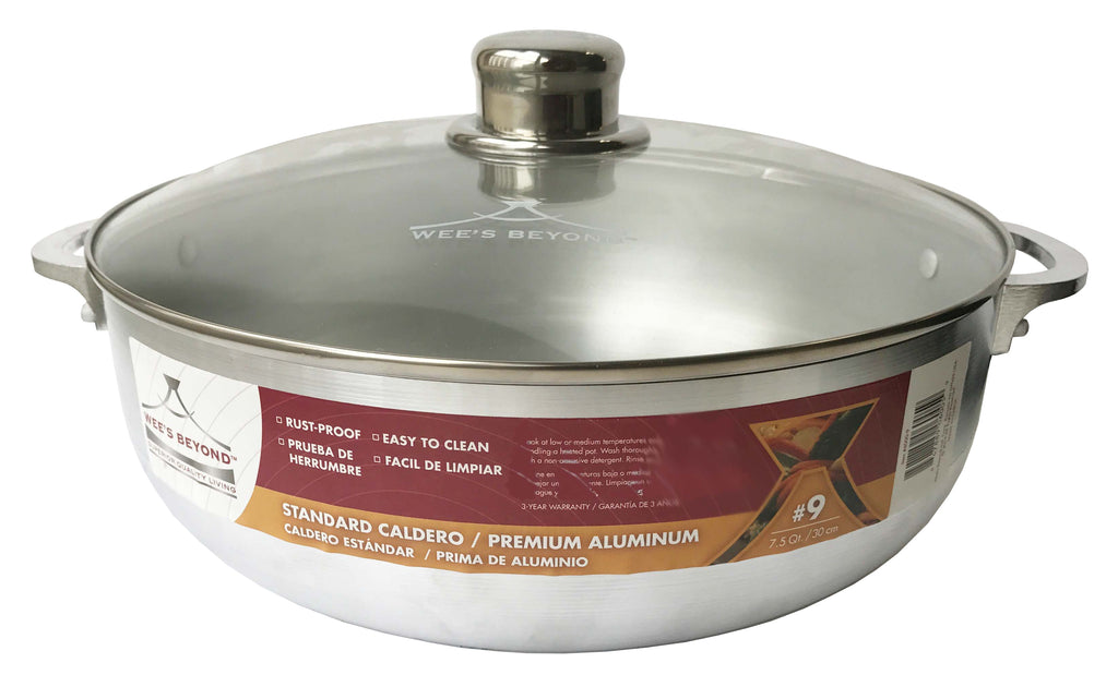 #6000-09 Aluminum Caldero with Glass Lid 7.5 Qt (case pack 6 pcs) – WEE ...