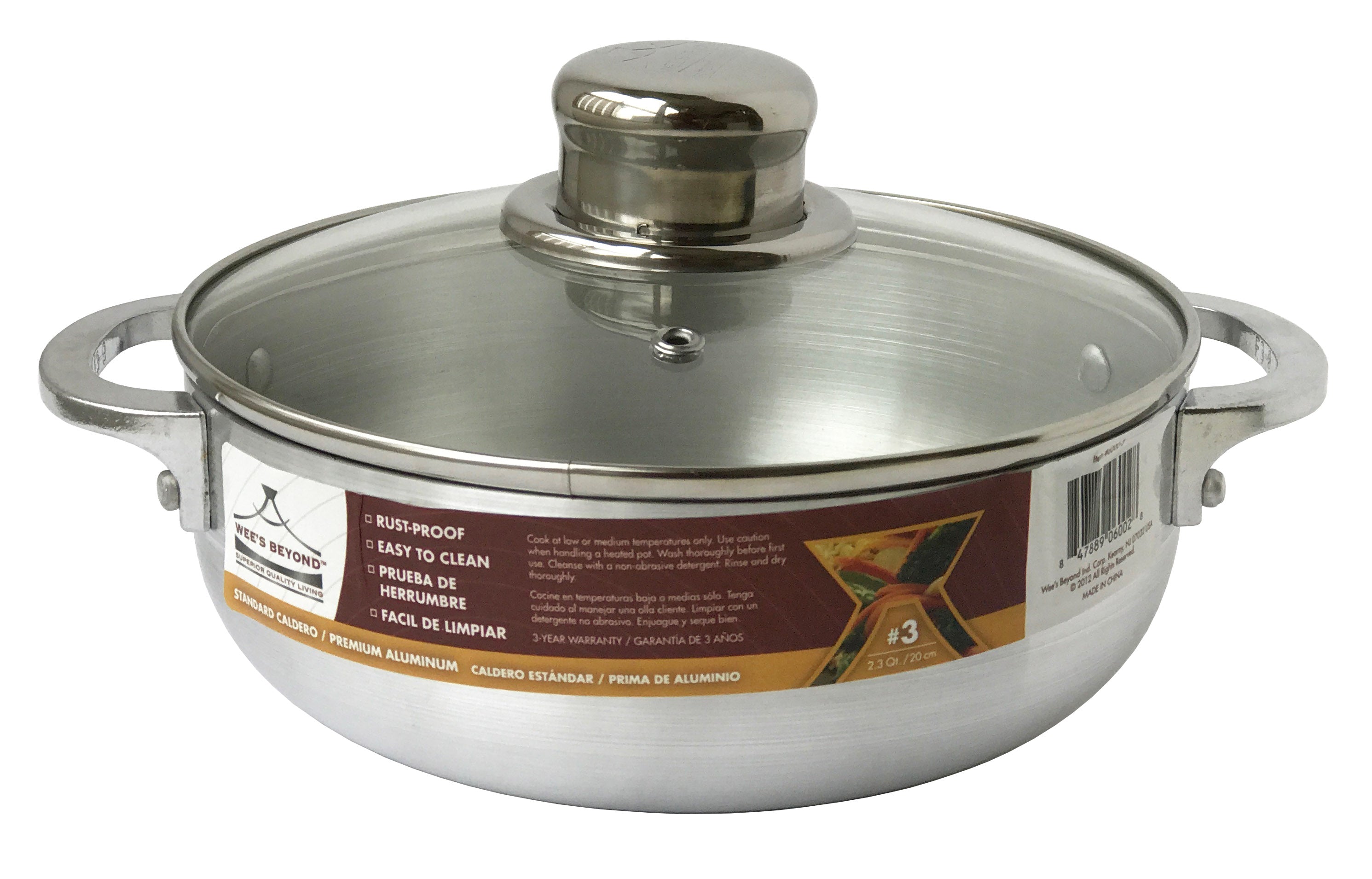 Caldero de Aluminio-3 medidas disponibles , Heavy Gauge Aluminum Rice  Caldero 3 sizes available