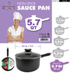 #6258-24 Non-Stick Sauce Pan with Glass Lid 5.75 Qt (case pack 6 pcs)