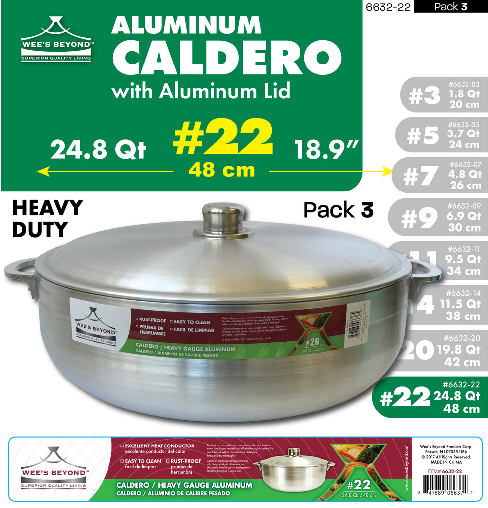 #6632-22 Heavy Guage Caldero with Aluminum Lid 24.8 Qt (case pack 4 pc ...