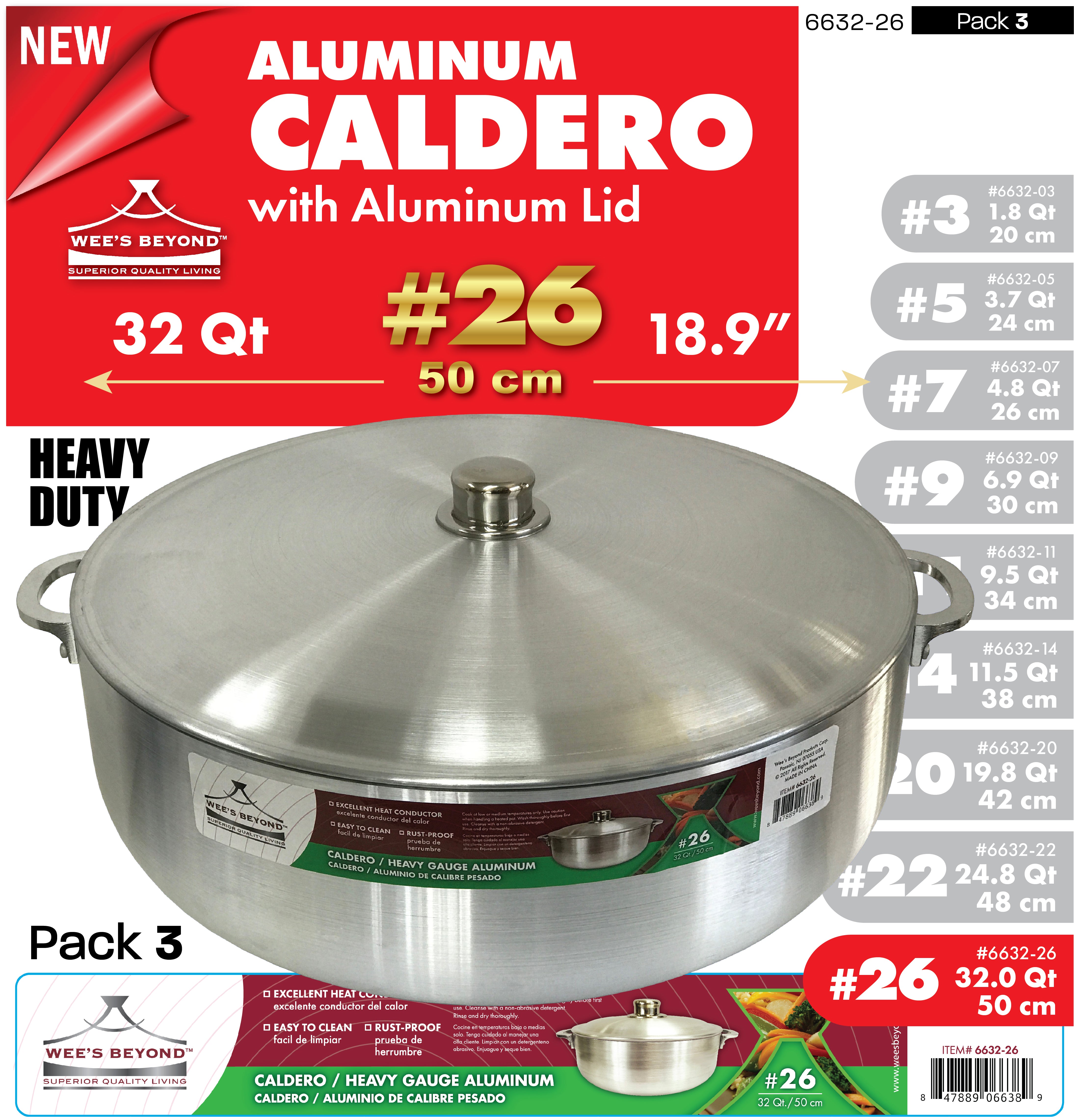 Caldero de Aluminio-3 medidas disponibles Heavy Gauge Aluminum Rice Ca – La  Providencia®