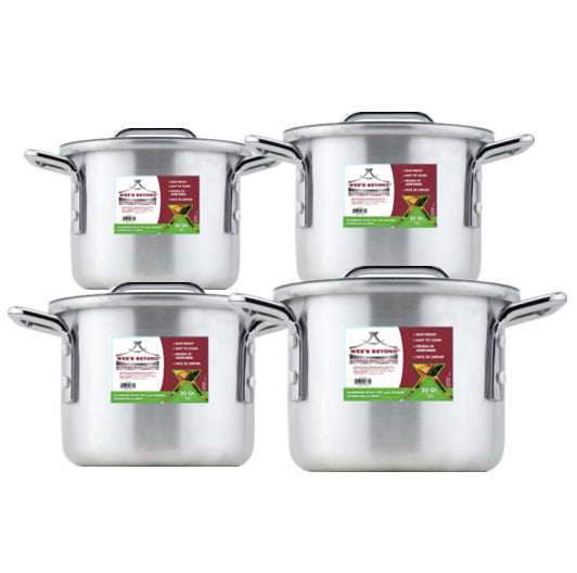 #6671 Small Aluminum Stock Pot Set of 4 without Steamer (case pack 1 set)