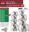 #6676 Aluminum Steamer Stock Pot Set of 8 (case pack 1 set)