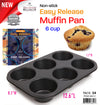 #6841-C Large Non-stick Muffin/Cupcake Pan 6-cup (case pack 24 pcs)
