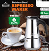 #7522-06 Brew-Fresh Stainless Steel Expresso Maker Medium 6-cup (case pack 12 pcs)
