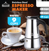 #7522-09 Brew-Fresh Stainless Steel Expresso Maker Large 9-cup (case pack 12 pcs)