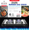#7801-DD Portable Double Burner Gas Stove (case pack 2 pcs)