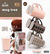 #8008-D Mug Tree Set- 6 Square 11oz Mugs with Stand (case pack 6 pcs)
