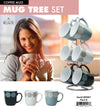 #8008-F Big Dots Design 12oz 6 Coffee Mugs with stand (case pack 6 pcs)