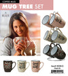 #8008-G 12oz Words Design 6 Coffee Mugs with stand (case pack 6 pcs)