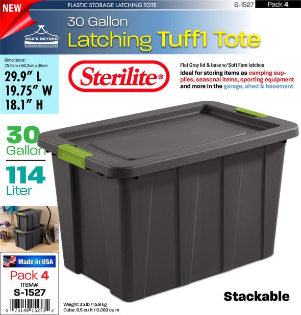 #S-1527 Sterilite Plastic 30 Gallon Latching Tuff1 Tote (case pack 4 pcs)