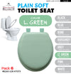 #B260-LGR-KY07X Plain Soft Toilet Seat - Light Green (case pack 6 pcs)