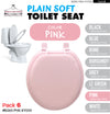 #B260-PNK-KY05X Plain Soft Toilet Seat - Pink (case pack 6 pcs)