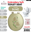 #B261-BON-T13 Embroidery Soft Toilet Seat - Bone (case pack 6 pcs)