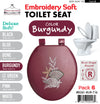 #B261-BUR-T16 Embroidery Soft Toilet Seat - Burgundy (case pack 6 pcs)