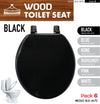 #B262-BLK-M70 Wood Toilet Seat - Black (case pack 6 pcs)