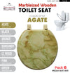 #B264-MAT-M81 Marbleized Wood Toilet Seat - Agate (case pack 6 pcs)