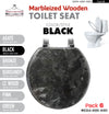 #B264-MBK-M80 Marbleized Wood Toilet Seat - Black (case pack 6 pcs)