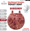 #B264-MBU-M87 Marbleized Wood Toilet Seat - Burgundy (case pack 6 pcs)
