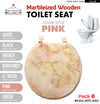 #B264-MPK-M86 Marbleized Wood Toilet Seat - Pink (case pack 6 pcs)