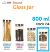 #B951-010-4 Round Glass Jar 800 ml/ 27 oz (case pack 24 pcs)