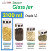 #B952-014-1 Square Glass Jar 2200 ml/ 75 oz (case pack 12 pcs)