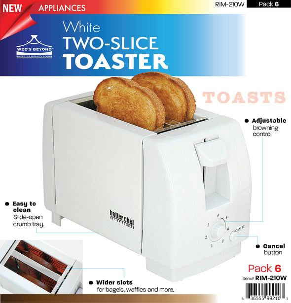#RIM-210W Two-slice Toaster - White (case pack 6 pcs)