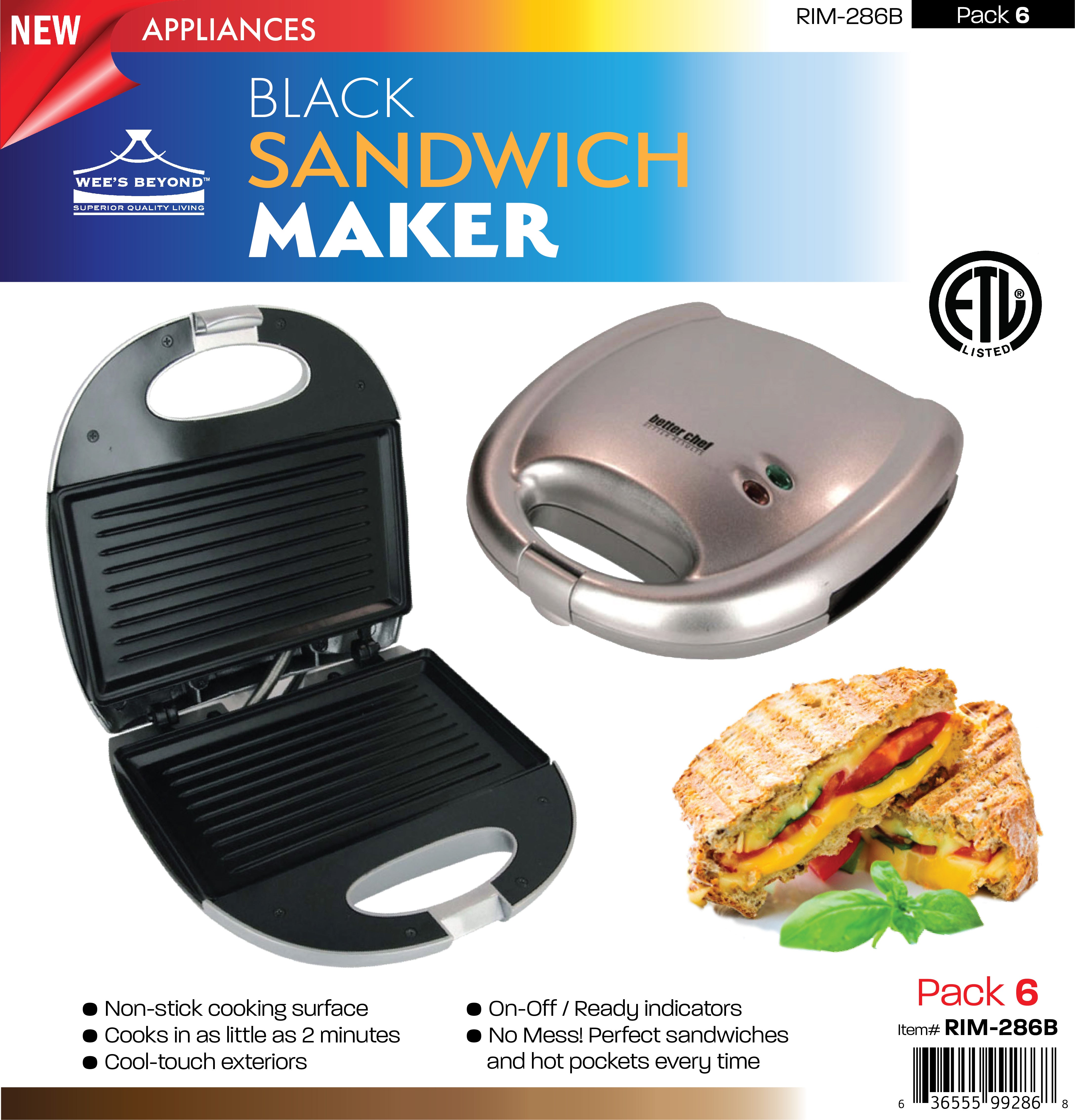 Better Chef Sandwich Maker in Black