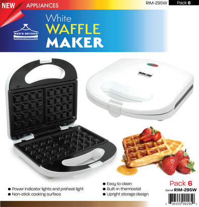 #RIM-295W Waffle Maker - White (case pack 6 pcs)